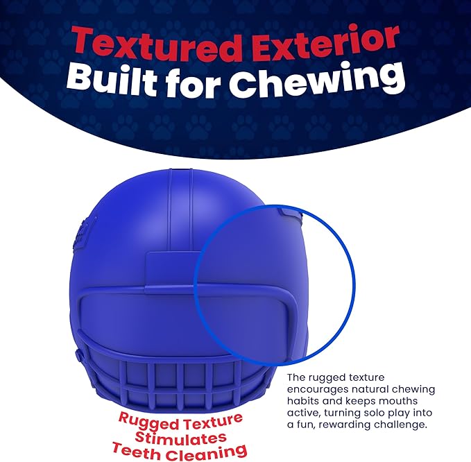 Helmet – Indestructible Dog Toy for Aggressive Chewers – Durable Rubber Football Helmet for Chewing & Play – Supports Dental Health – Pet-Safe & Made in USA (3.5 x 3.5 x 3.25 Inches)