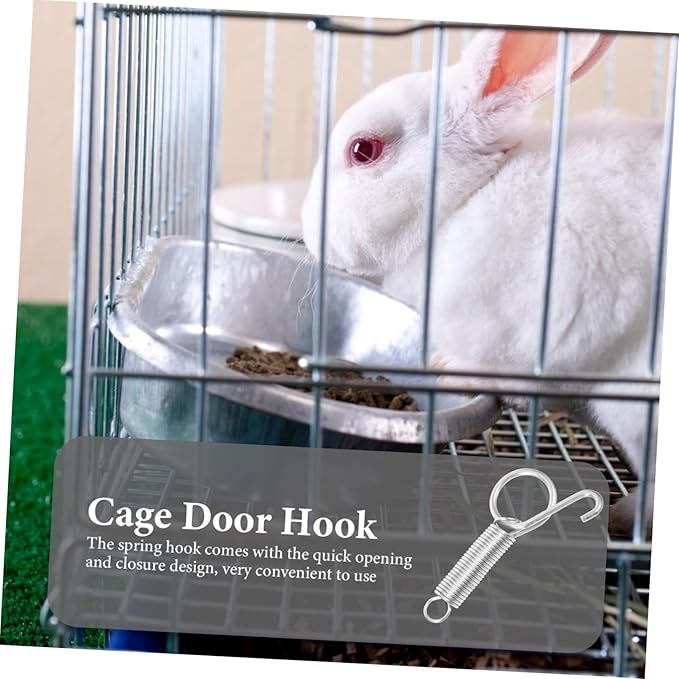 Bird Cage Door Spring Hanger Pet Cage Door Hook Fixed Latch for Rabbit Chicken Pigeon Parrot Cages