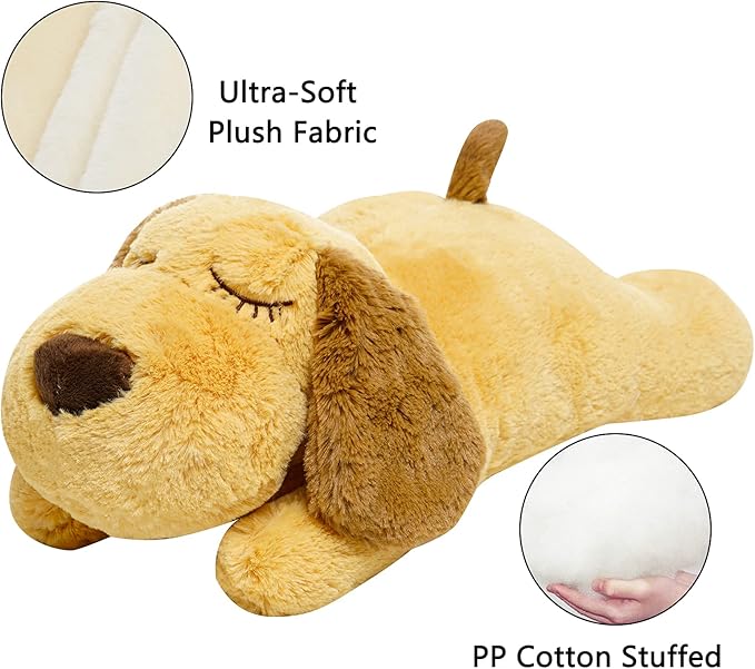 HonourHope Dog Heartbeat Toy for Anxiety Relief, Soft Plush Pet Calming Puppy Behavioral Training Aid, Companion Pillow for Dogs, Cats, and Kitties