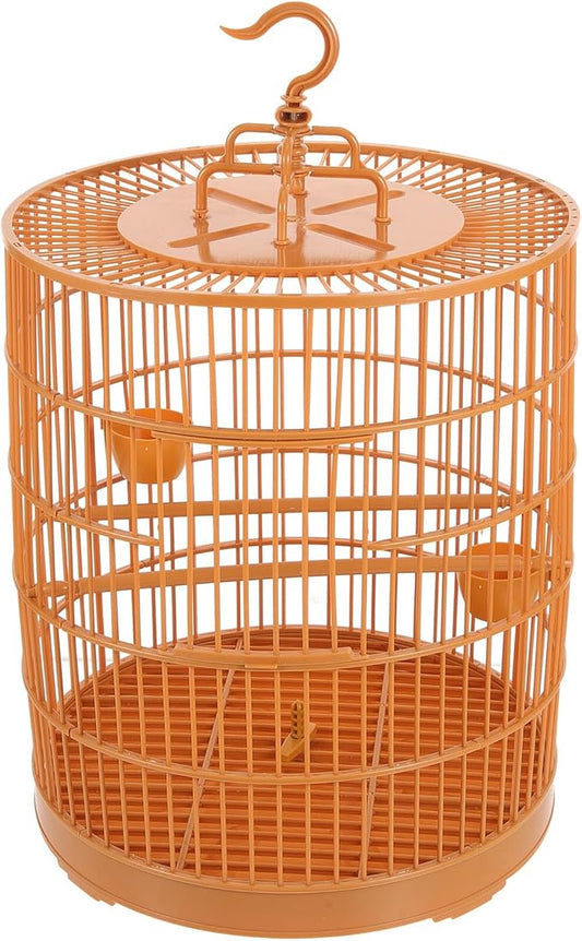 Plastic Hanging Bird Cage for Small Pets 30-inch Round Top Cage Ornament for Parakeets and Cockatiels Outdoor Suitable