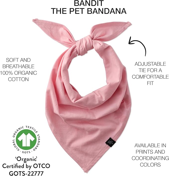 Pet Passion Bandit - THE PET Bandana 100% Organic Cotton Pet Bandanas Clothes for Small, Medium, Large Dogs, Pink Tie Dye, Extra Small/Small