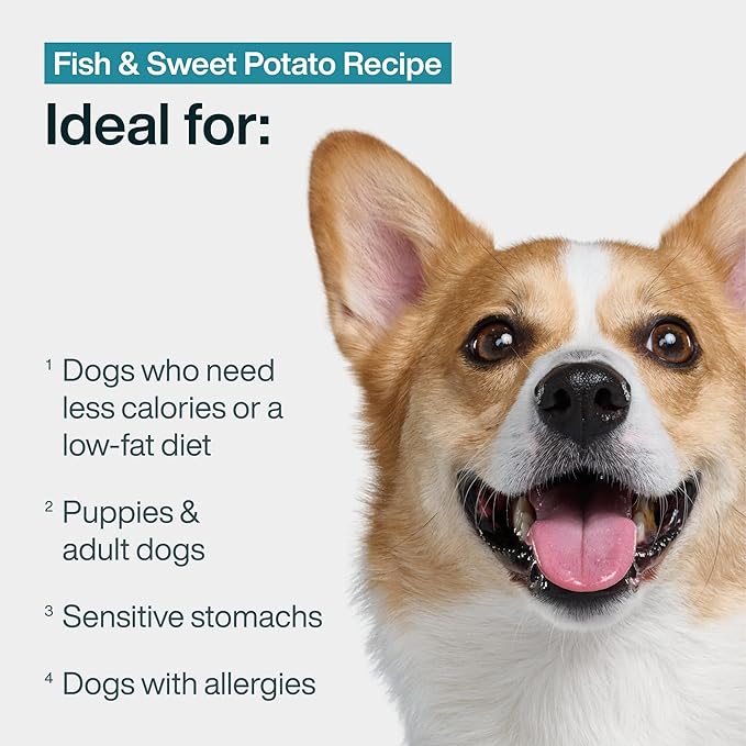 JustFoodForDogs Frozen Fresh Dog Food, Complete Meal or Dog Food Topper, Fish & Sweet Potato Human Grade Dog Food Recipe, 72 oz (Pack of 7)