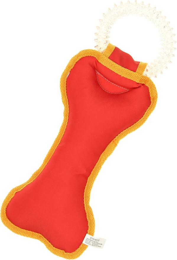Zubaz NFL Team Logos and Colors Ring Tug Toy with Squeaker for Dogs, Kansas City Chiefs
