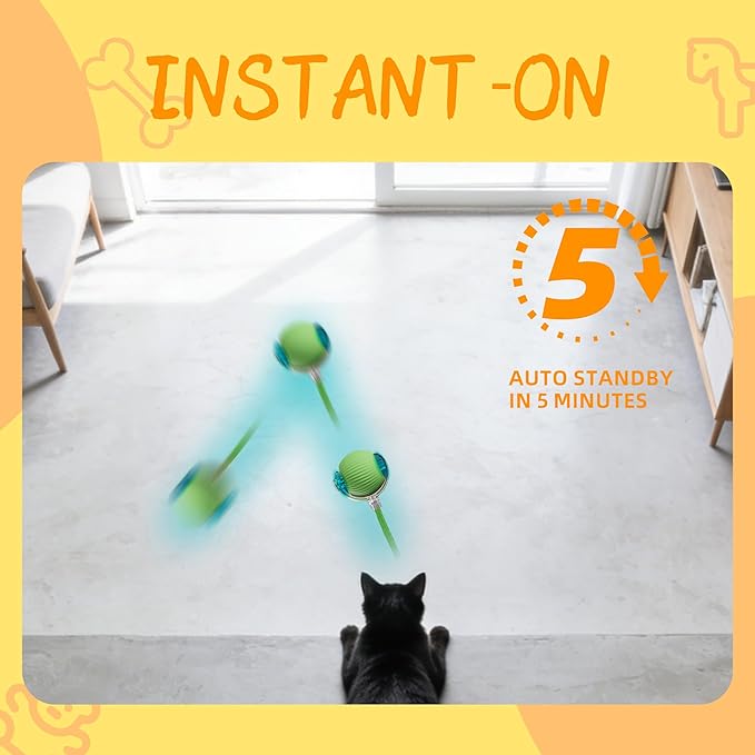 Tiny Fetch Dog Toy, Tiny Fetch Motion Dog Toy with Smart Motion Sensor, Smart Chase Pet Toy Ball for Dogs and Cats, Fun Gifts for People Who Love Cats (Yellow)