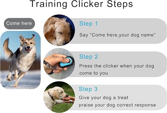 Pet Dog Trainging Clicker with Wrist Band/Clickers for Cat, Horse, Birds or Other Animals (Black + White)