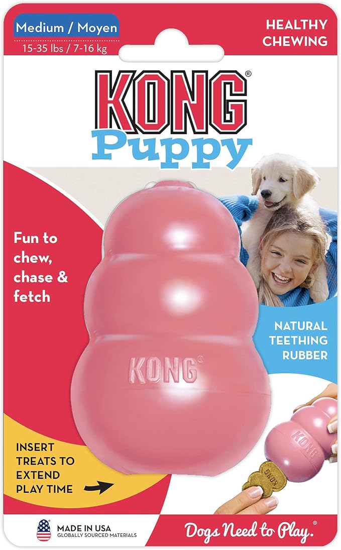 KONG - Puppy and Ziggies - Puppy Toys for Teething with Treats (Colors May Vary) - for Small Puppies