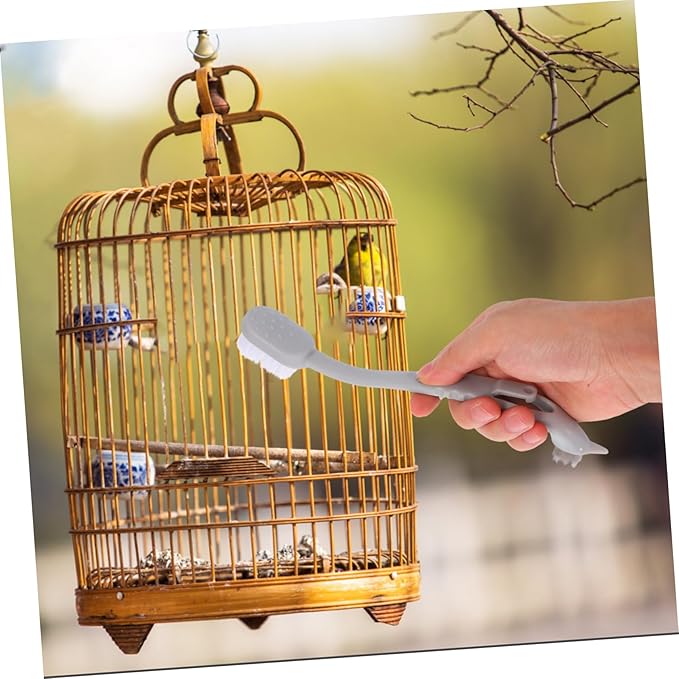 Toyvian 3pcs Bird Cage Cleaning Brush with Dual Gentle Bristles for Cleaning of Bird Cages and Material Accessory