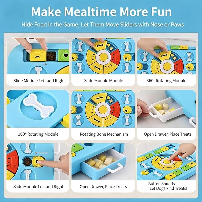 Interactive Cat Puzzle Toy & Treat Dispenser - Maze Slow Feeder for Small, Medium & Large Cats, Enrichment Toy for IQ Training, Reduces Bloating & Prevents Gulping