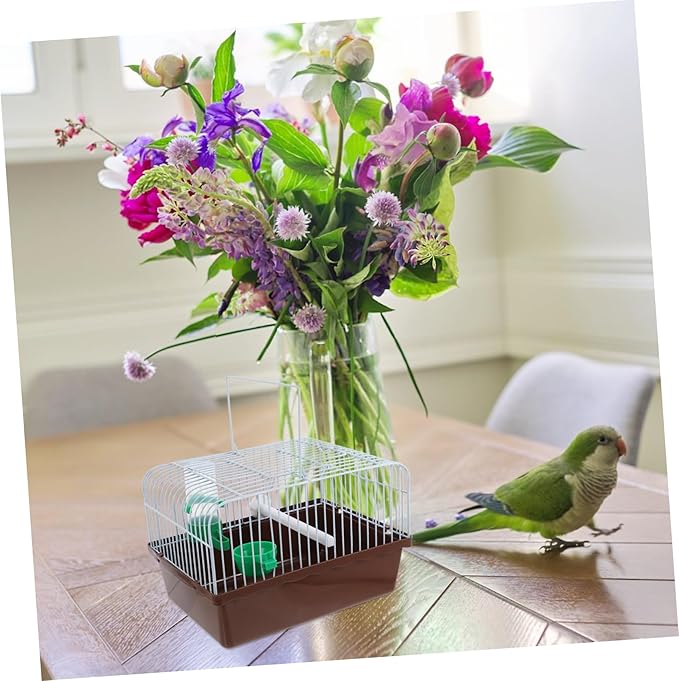Spacious Portable Bird Cage with Perch Food Container Water Bottle for Parrots Lovebirds Animals Lightweight Travel Carrier for Outdoor Adventures and