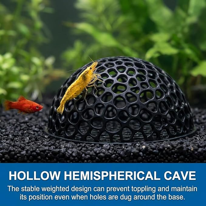 Shrimp Hides for Aquarium, 7-Piece Fish Tank Cave Set, Stress Reduction for Aquatic Pets, Aggression Isolation and Breeding Habitat, Plastic Aquarium Caves and Hideouts