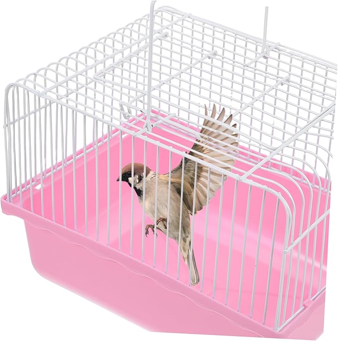Garneck Portable Birdcage for Small Animals Lightweight Travel Cage Transparent Observation Window for Lovebirds Parakeets and Cockatiels for Home and Travel Use