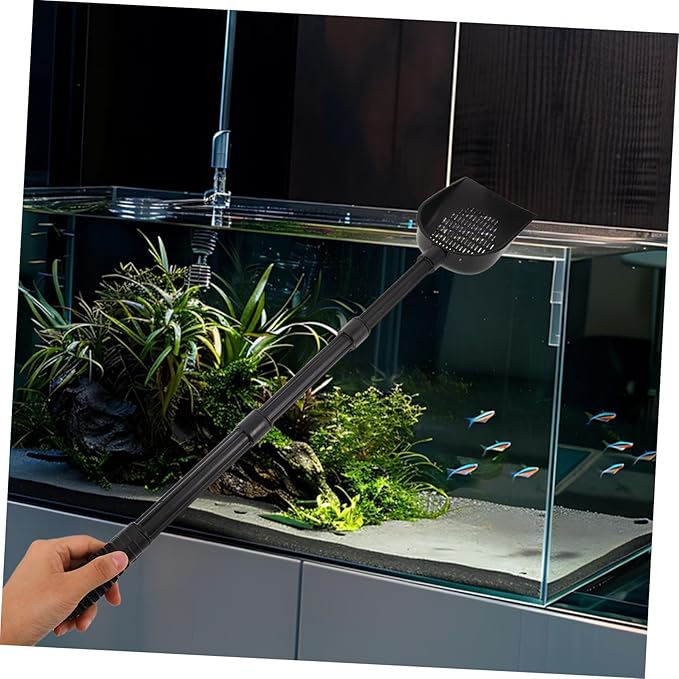 SHINEOFI Fish Tank Cleaner with Detachable Long Handle Multi-Functional Gravel Sand Shovel for Aquarium Maintenance Safe Non-Damaging Aquarium Cleaning Tool for Fish Tanks and Aquatic Pets