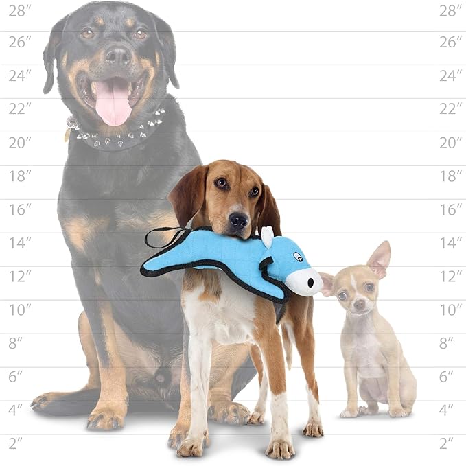 TUFFY - World's Tuffest Soft Dog Toy -Barnyard- Multiple Layers. Made Durable, Strong & Tough. Interactive Play (Tug, Toss & Fetch). Machine Washable & Floats. (Cow, Jr 2 Pack)