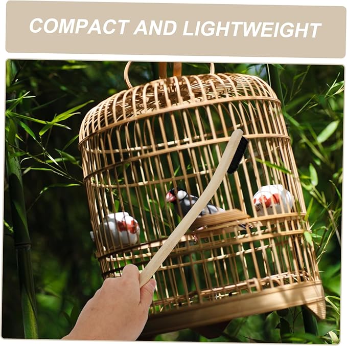 3pcs Bird Cage Cleaning Brush Wooden Handle Gentle Soft Bristles for Parrot Cage Maintenance Portable and Multi-Purpose Pet Cleaning Tool