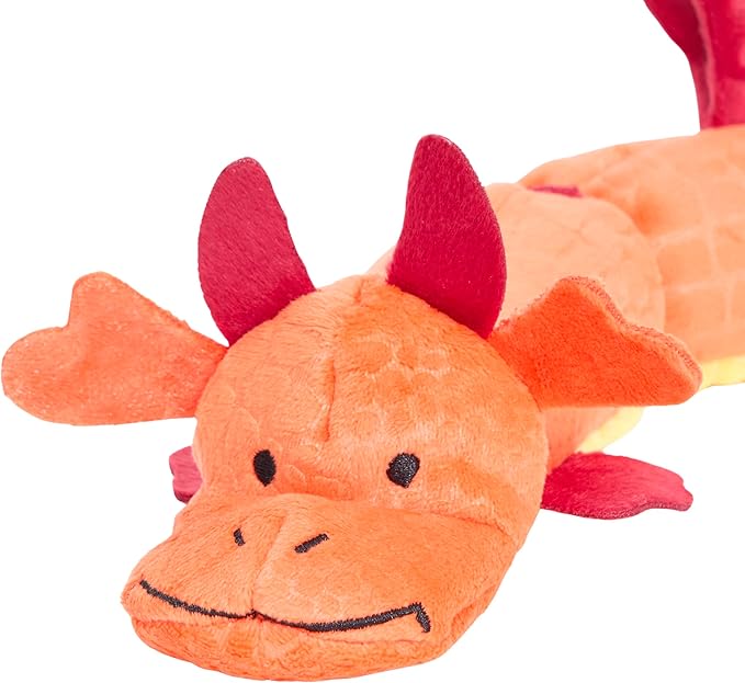 ZippyPaws Zippy Dragonz Plush Dog Toy – Squeaky Plush Toy for Dogs (Red)