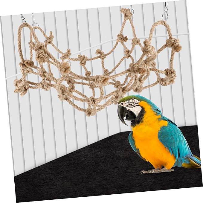 KESYOO Parrot Climbing Net Hammock Durable Wear Resistant for Bird Cages Easy Installation for Parakeets Conures and Cockatiels Engaging Exercise Fun Accessory