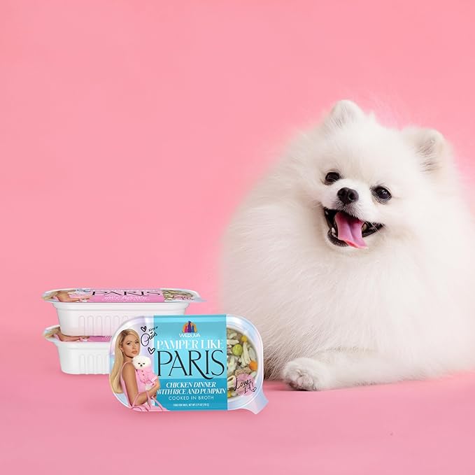 Weruva Paris Hilton Pamper Like Paris Natural Wet Dog Food, Chicken and Rice, 2.75oz Cup (Pack of 10)