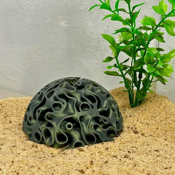 Chatelet REEFSHAPE Aquarium Coral Reef Dome - Aquarium Reef Replica for Fish Shelter & Egg Laying - Aquarium Safe Dome Structure for Fish Shrimp & Aquatic Pets (Aurora Green)