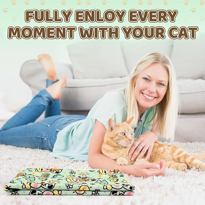 21.7" Cat Grooming Wrap for Cutting Nails, Corn Pattern Self-Adherent Fabric Wrap for Cats, Anti-Scratch Anti-Escape Multifunctional Cat Swaddle Tool for Teeth Brushing, Ear Cleaning