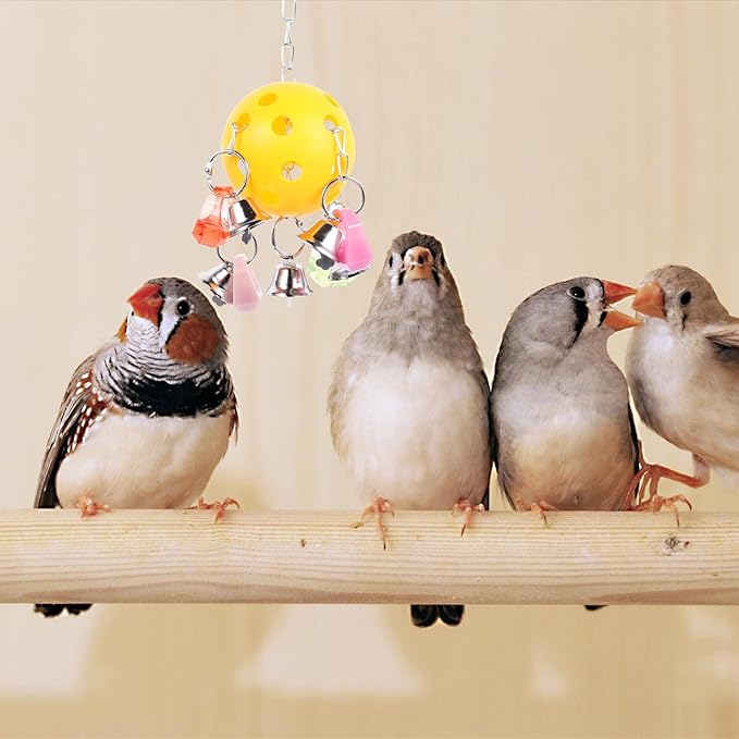 Parrot Hanging Bell Ball Colorful Chew Bird Cage Interactive Hanging Bell for Pet Parrots and Birds Suitable for Cage Play