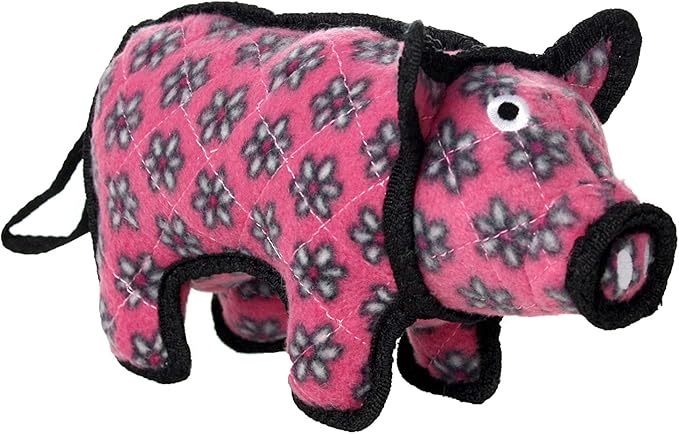 TUFFY - World's Tuffest Soft Dog Toy -Barnyard- Multiple Layers. Made Durable, Strong & Tough. Interactive Play (Tug, Toss & Fetch). Machine Washable & Floats. (Pig, Jr 2 Pack)