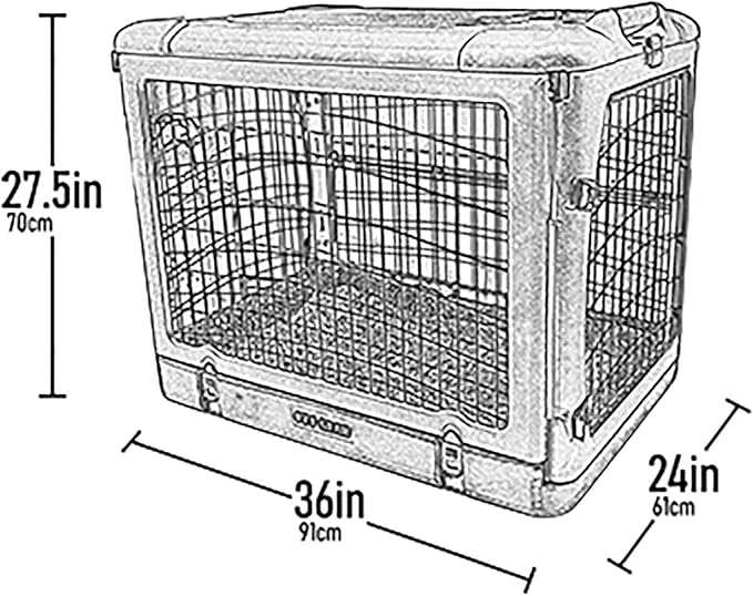 Pet Gear “The Other Door” 4 Door Steel Crate for Dogs/Cats with Garage-Style Door, Includes Plush Bed + Travel Bag, No Tools Required, New Chocolate, 36 Inch