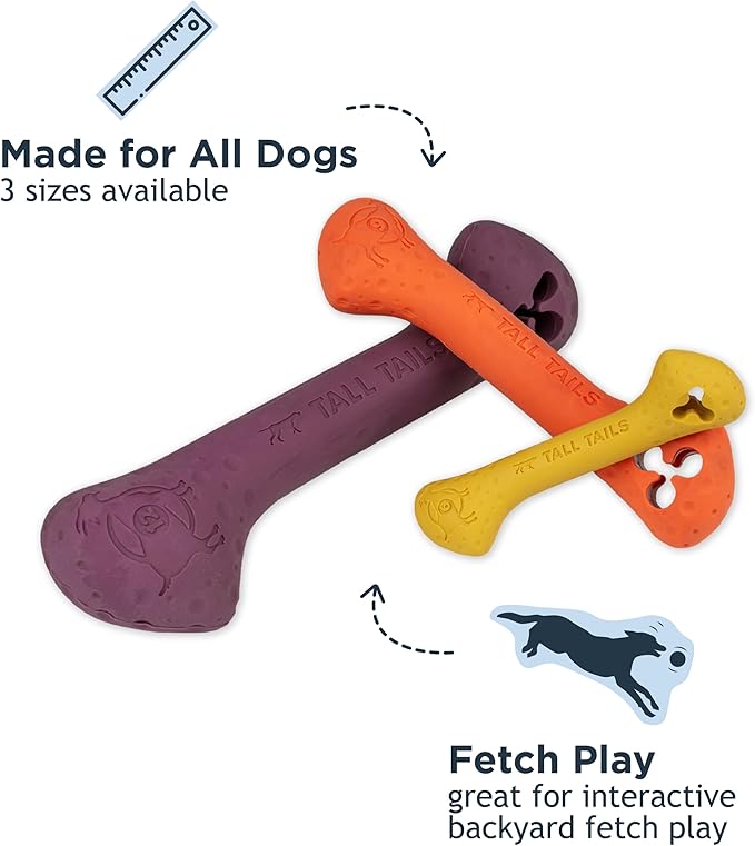 Tall Tails Goat Sport Fetch Bone Toy for Dogs, Small