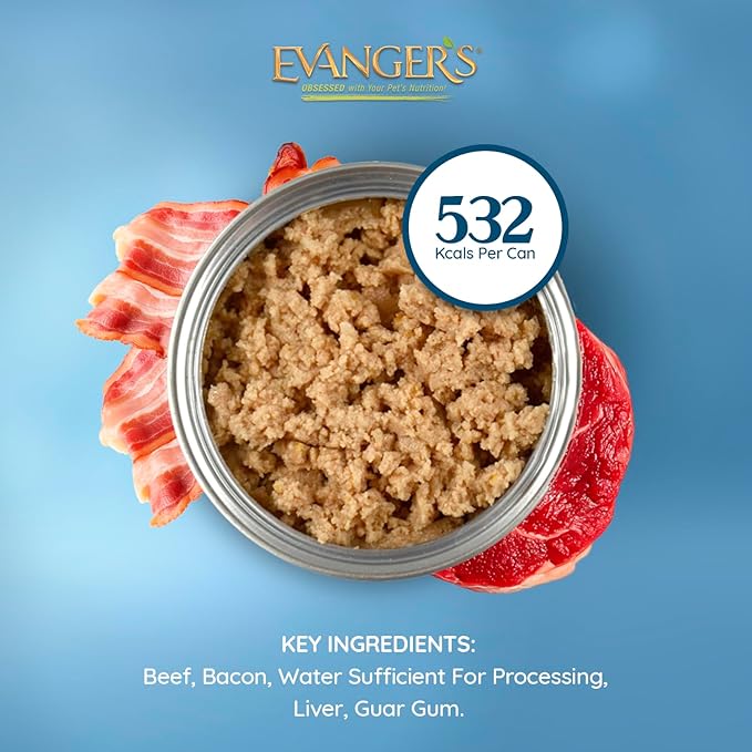 Evanger's Heritage Classics Beef & Bacon Dog Food – 12 Count, 20.2 oz Each – Grain & Gluten Free Loaf for Dogs – Limited Ingredient Recipe – Natural Protein-Rich Nutrition