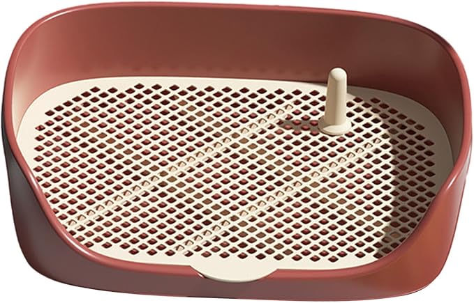 Pet Dog Toilet Puppy Training Potty Tray Portable for Cat Training Pad Holder with Protection Wall Litter Box Trainer Corner, Red L