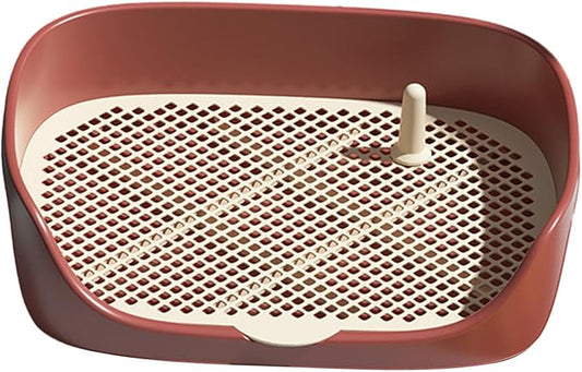 Pet Dog Toilet Puppy Training Potty Tray Portable for Cat Training Pad Holder with Protection Wall Litter Box Trainer Corner, Red L