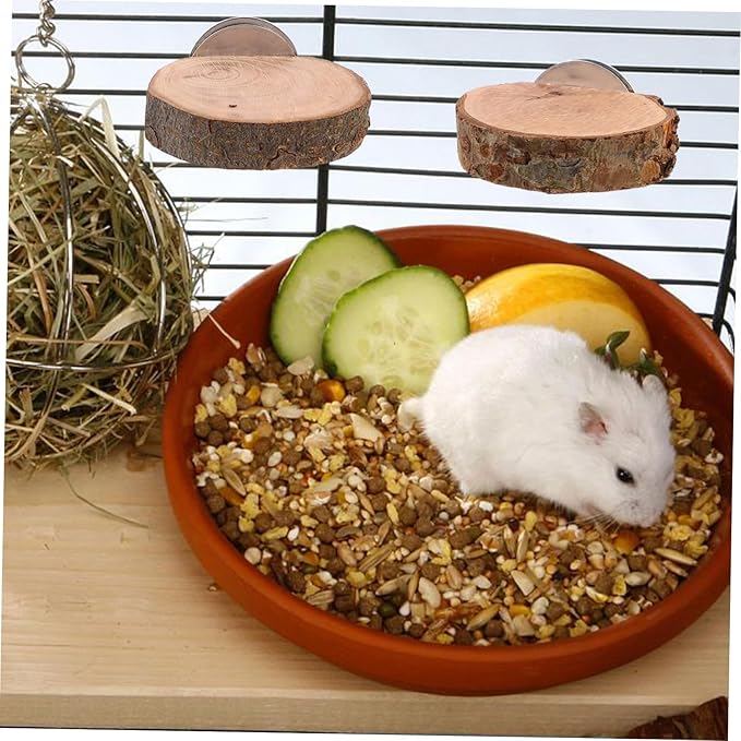 Sosoport 3pcs Bird Cage Ladder Parrot Playground Wooden Platform Toys for Hamster Cage