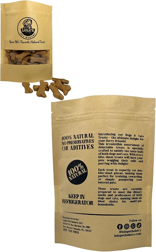 Lulu's Pet Bakery - All-Natural Pet Treats - Human Grade - Made in USA (5oz, Sweet Potato)