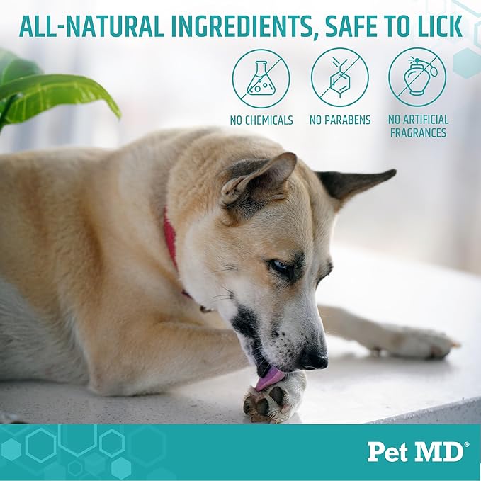 Pet MD Soothing Balm - Cat & Dog Paw Pad Balm - Elbow and Dog Nose Balm for Dry Nose - with Shea Butter, Beeswax, and Coconut Oil for Dogs - Fragrance Free & Safe to Lick - Made in USA