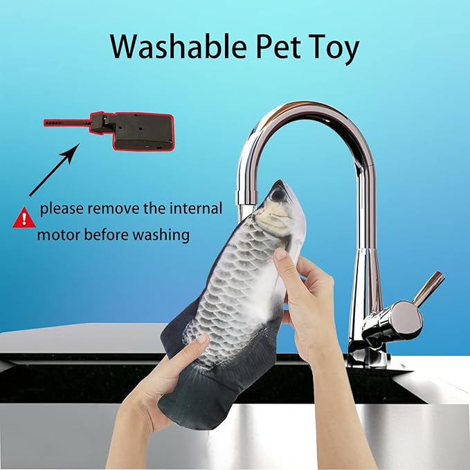 VAIZIQ Flopping Fish Realistic Rocking Dog Toy - Interactive Pet Toys for Small/Medium Dog Exercise