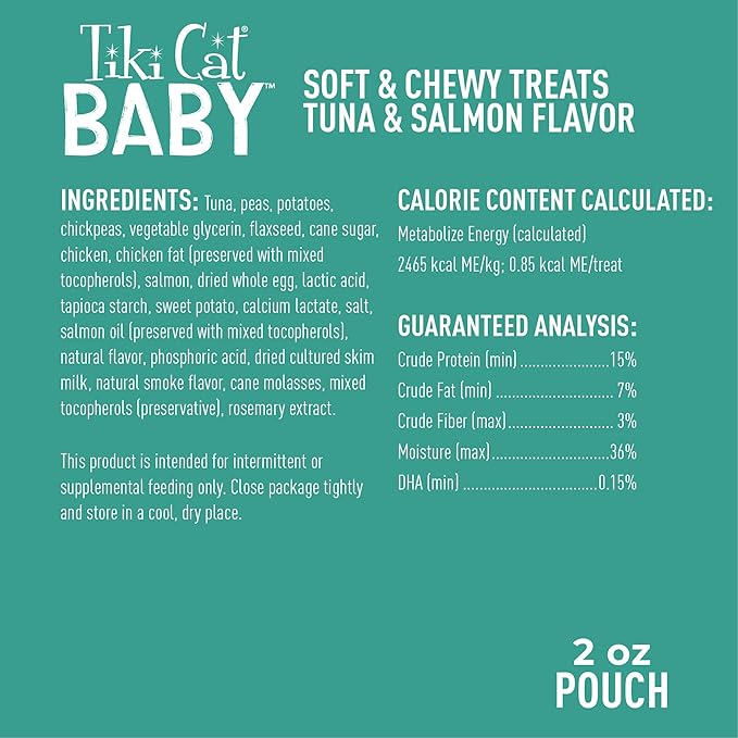Tiki Cat Baby Soft & Chewy Tuna & Salmon Flavored Treats, 2 oz. (8 Count)
