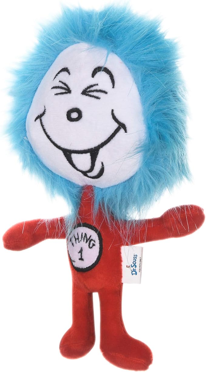 Dr. Seuss The Cat in the Hat Thing 1 Big Head Plush Dog Toy, 9 Inch (Pack of 2)