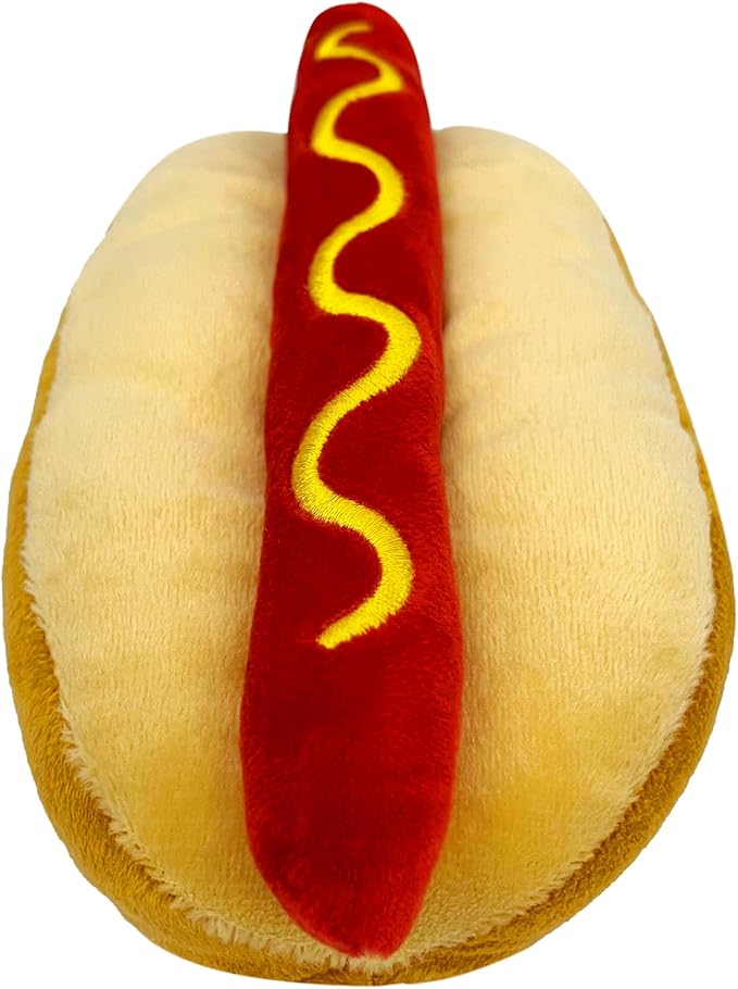 MLB San Diego Padres Plush Dog Toys - Stadium Theme Snacks - Cutest Plush HOT-Dog Toy for Dogs & Cats with Inner Squeaker & Premium Embroidery of Baseball Team Name/Logo