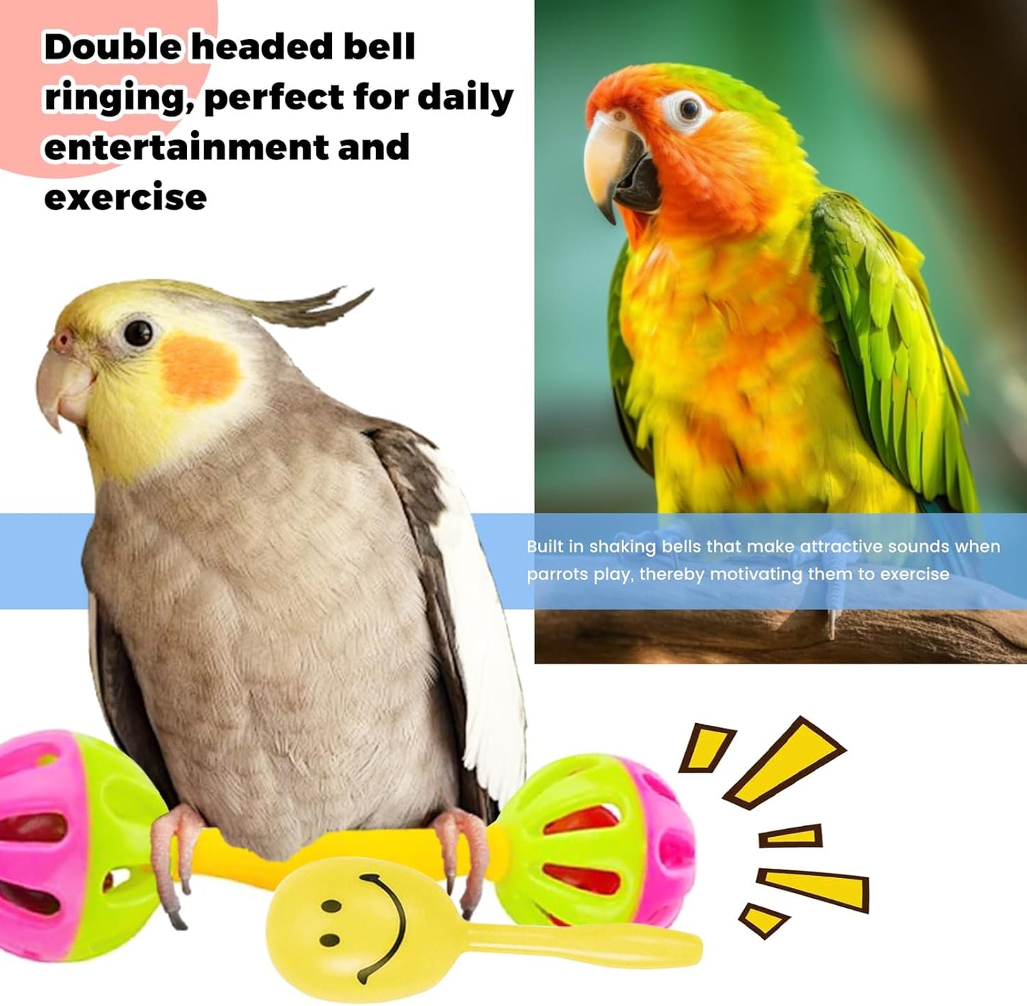 10 Pieces Bird Toys-Bird Toys for Parakeets, Suitable Budgies Cockatiels Lovebird Monk Parakeet Amazon Parrot Sun Conure