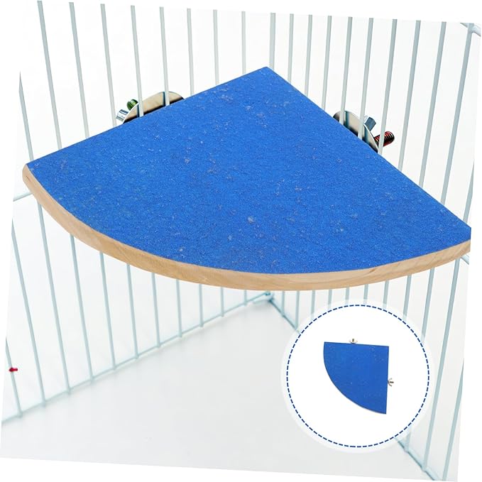 Abaodam Fan Shape Wooden for Small Pets Frosted Surface Pet Cage Platform for Hamsters Gerbils Parrots and More