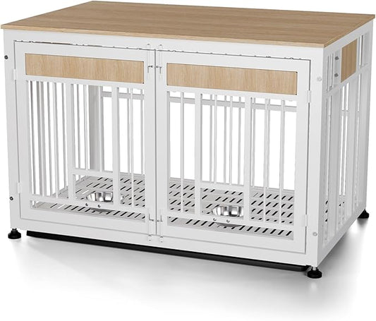 Heavy Duty Dog Crate Furniture for Large Dog, 48 Inch Decorative Pet House End Table, Large Wooden Cage Kennel for Dogs Furniture Indoor