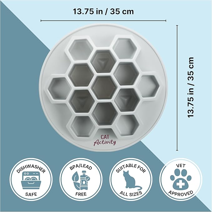 TRIXIE Slow Feeder Hive XXL, Cat Bowl, Cat Food Plate, Pet Feeding Bowl