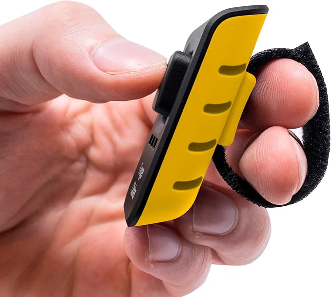 Educator Dog Training Finger Clicker Audible Positive Reinforcement Trainer – Manual Clicker with 4 Adjustable Sound Levels & Velcro Finger Strap – Portable Pet Obedience Training Tool, Yellow