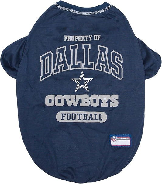 NFL Dallas Cowboys Dog T-Shirt for Pets, Size X-Small. Officially Licensed Pet Shirt with Team Logo, Soft Stretchable Comfort Fit Apparel for Dogs & Cats
