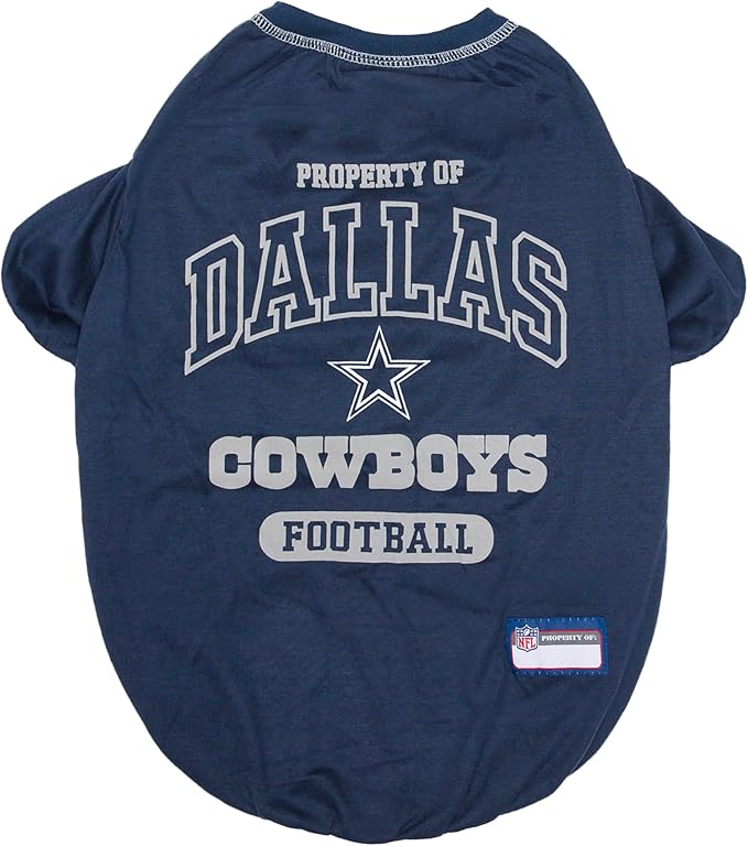 NFL Dallas Cowboys Dog T-Shirt for Pets, Size Large. Officially Licensed Pet Shirt with Team Logo, Soft Stretchable Comfort Fit Apparel for Dogs & Cats
