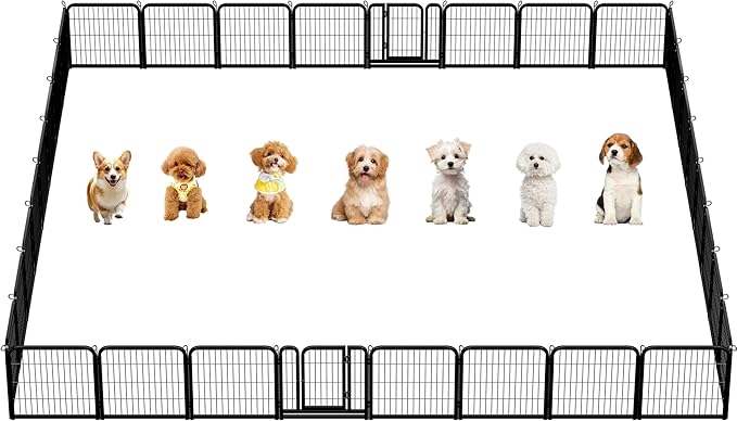 Topeakmart Dog Playpen Outdoor Puppy Exercise Pen Indoor Portable Pet Fence for Yard/RV Camping, 24 Inch 32 Panels
