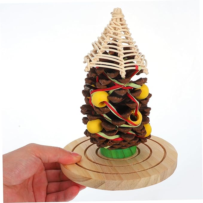 HANABASS Natural Pinecone Chewing for Parrots and Hamsters Durable Bird Cage for Teeth Grinding Engaging Design for Conures Parakeets and Cockatoos