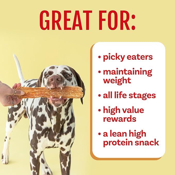 Polkadog Chicken Strip Jerky Dog Treats - Farm-Raised Chicken, All Natural, Single Ingredient, Lean Protein & Omega-3 Rich Snacks for Dogs, Great for All Breeds, Made in USA - 4oz