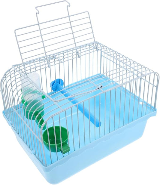 Healifty Portable Bird Carrier Cage for Small Birds and Lovebirds with Perch Food Box and Waterer Lightweight Travel Cage for Parrots and Small Pets Easy to Carry with Handle Random Color