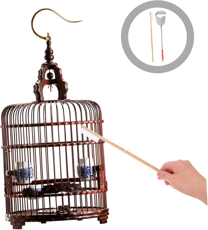 2pcs Efficient Bird Cage Cleaning Set Includes Brush Scoop Cage Accessories Pet Supplies