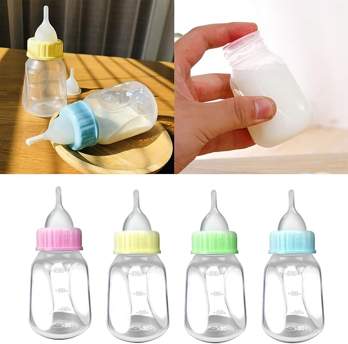 Pet Feeding Bottle Nipple Brush Set Feeding Tools Nursing Kit 4 Oz Milk Water Dispenser For Cats Kittens Small Dogs Pet Nursing Bottle 4 Oz Nipples Kits Pet Nursing Kit Dog Pet Feeding Bottles Kit